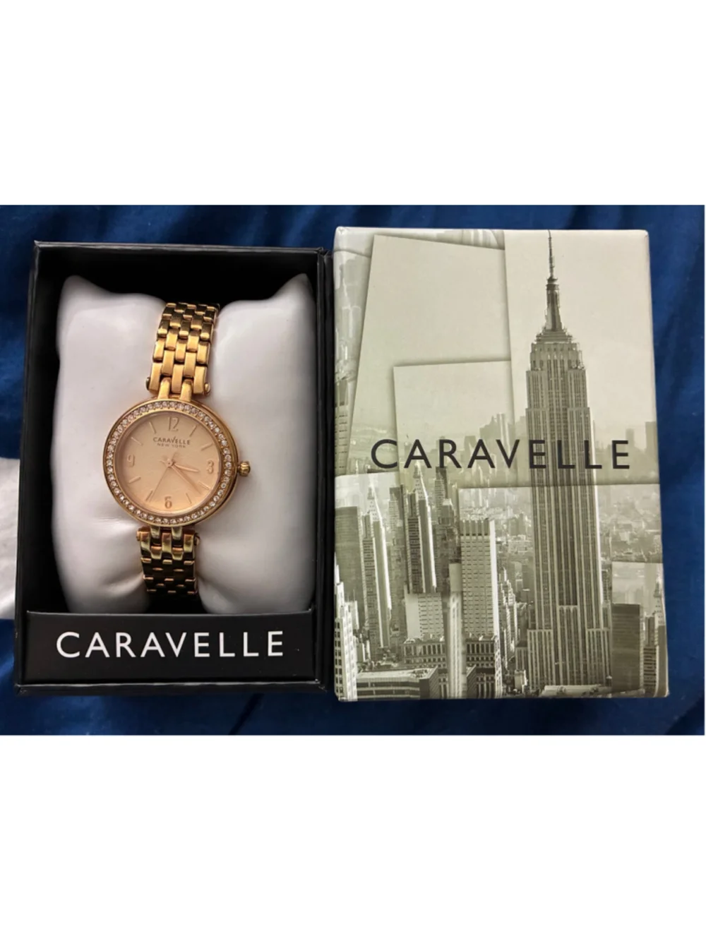 Women's Caravelle Gold Tone Crystal Watch One Size